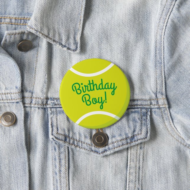 Badge Rond 7,6 Cm Tennis Ball Sports Party Anniversaire Garçon (En situation)