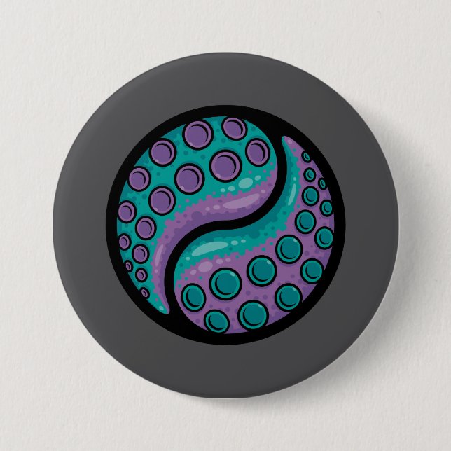 Badge Rond 7,6 Cm Tentacle Yin Yang (Devant)