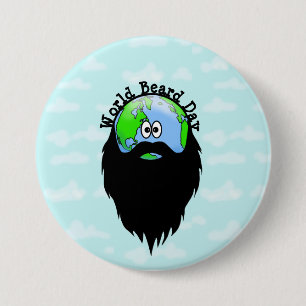 Badge Rond 7,6 Cm Terre Portant Un Bouton De Barbe