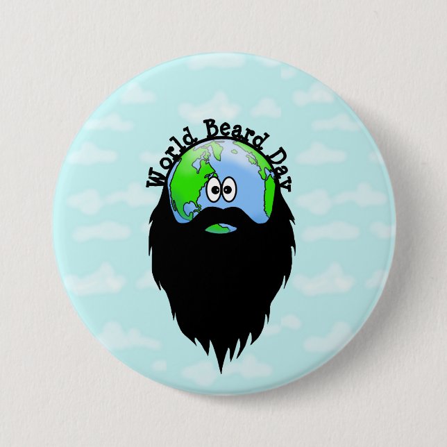 Badge Rond 7,6 Cm Terre Portant Un Bouton De Barbe (Devant)