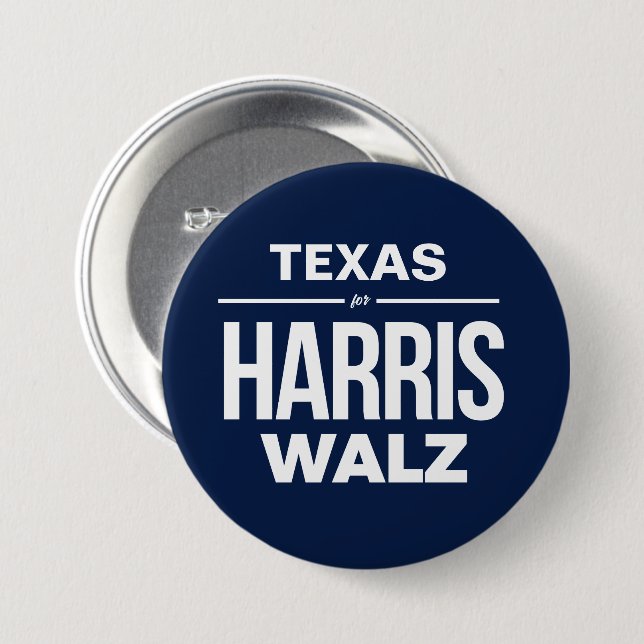 Badge Rond 7,6 Cm Texas pour Harris Walz (Devant & derrière)