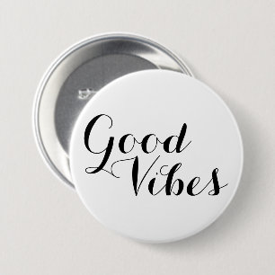 Badge Rond 7,6 Cm Texte de Good Vibes et élever personnalisables de