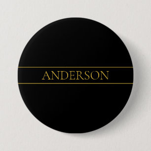 Badge Rond 7,6 Cm Texte et lignes Gold personnalisables