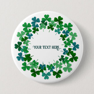 Badge Rond 7,6 Cm Texte personnalisé shamrock
