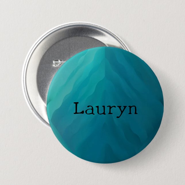 Badge Rond 7,6 Cm texture turquoise en verre (Devant & derrière)