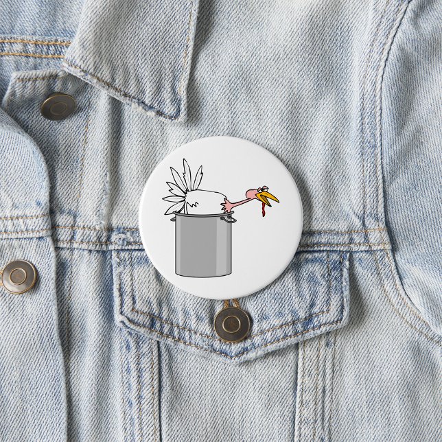 Badge Rond 7,6 Cm Thanksgiving Fatigué Turquie en Cuisine Pot Humour (Créateur téléchargé)