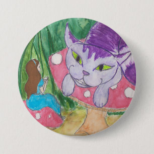 Badge Rond 7,6 Cm Thé au chat Cheshire