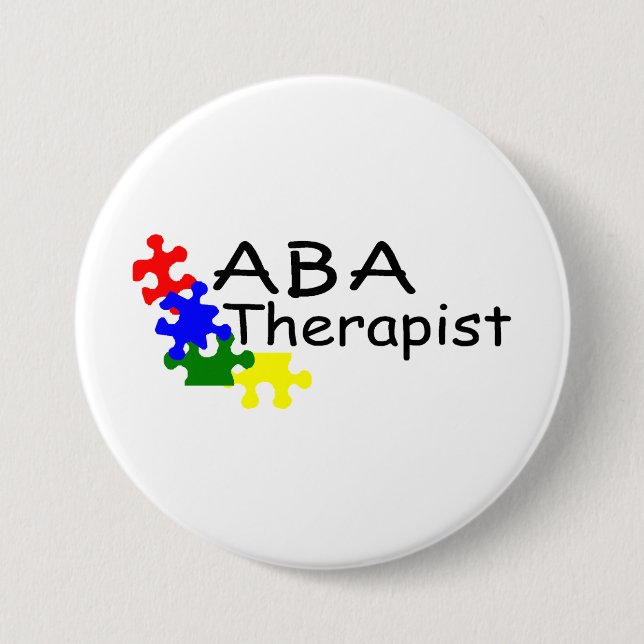 Badge Rond 7,6 Cm Thérapeute ABA (4 PP) (Devant)