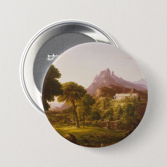 Badge Rond 7,6 Cm Thomas Cole Dream d'Arcadia (Devant & derrière)