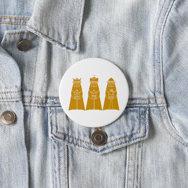 Badge Rond 7,6 Cm Three Wise Men Modern Nativity Kings (Créateur téléchargé)