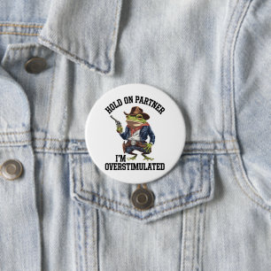 Badge Rond 7,6 Cm Tiens-toi partenaire je suis cowboy grenouille sur