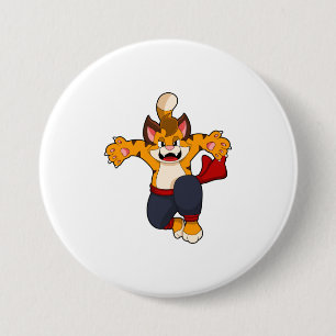 Badge Rond 7,6 Cm Tiger dans les arts martiaux Karate