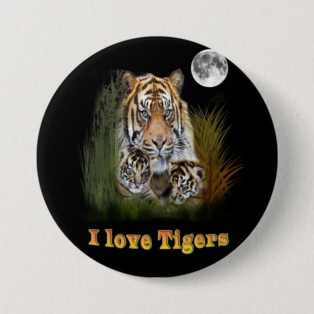 Badge Rond 7,6 Cm Tigre (Devant)