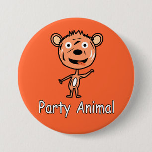 Badge Rond 7,6 Cm Tigre de fêtard