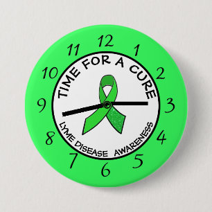 Badge Rond 7,6 Cm Time for a Cure Lime  Awareness Ribbon Stickers