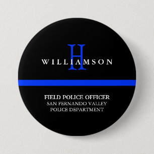 Badge Rond 7,6 Cm Titre personnel fait sur commande mince de Blue