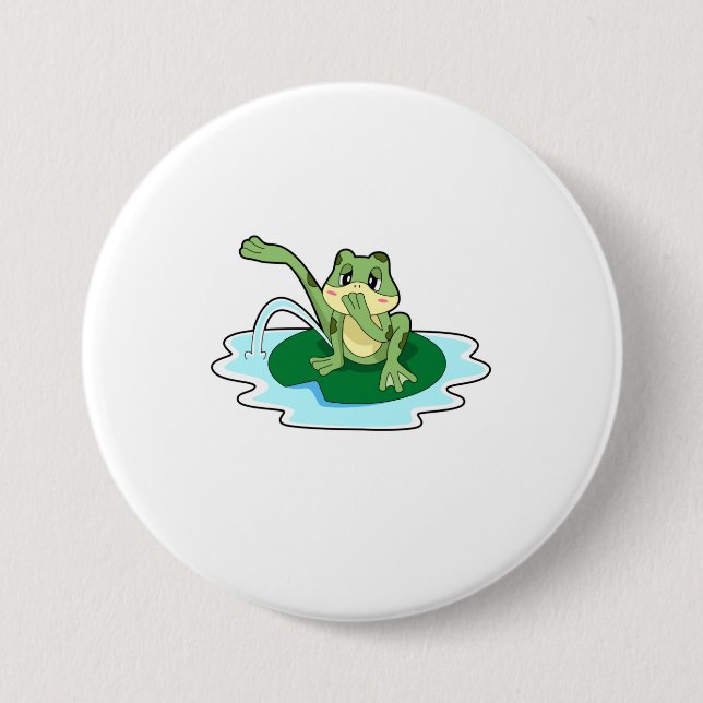 Badge Rond 7,6 Cm Toilette de grenouille (Devant)