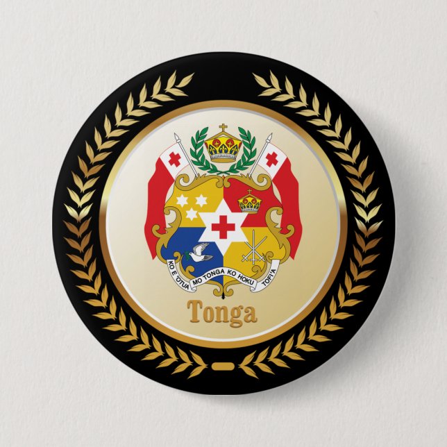Badge Rond 7,6 Cm Tonga Coat Of Arms (Devant)