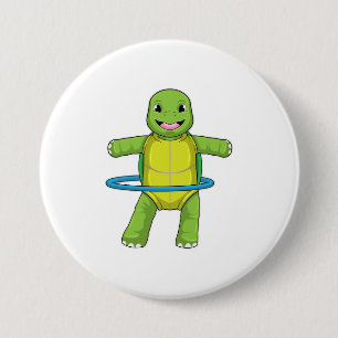 Badge Rond 7,6 Cm Tortue à Fitness avec pneus Fitness