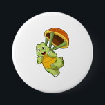 Badge Rond 7,6 Cm Tortue avec Shell en tant que Skydiver<br><div class="desc">Ce design est le cadeau idéal pour un anniversaire,  Noël et d'autres célébrations. Il convient aux femmes,  aux hommes et aux enfants.</div>