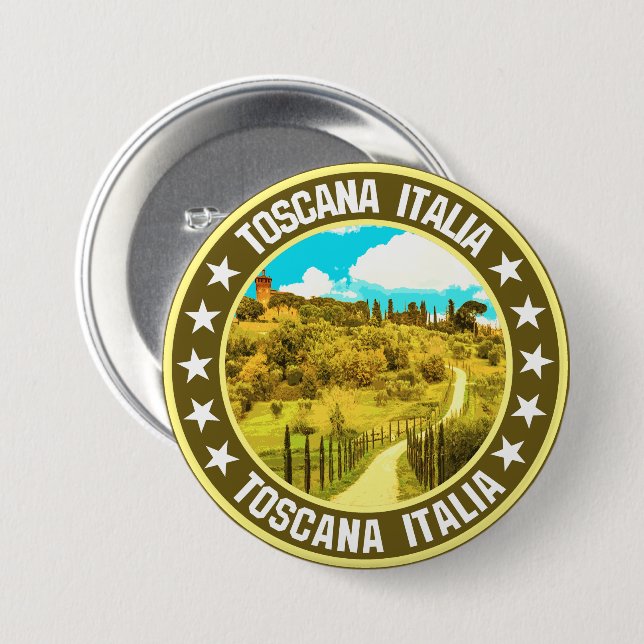 Badge Rond 7,6 Cm Toscane (Devant & derrière)