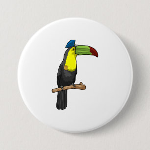 Badge Rond 7,6 Cm Toucan en tant que policier