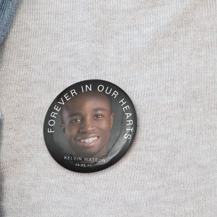 Badge Rond 7,6 Cm Toujours dans nos coeurs   Funérailles commémorati