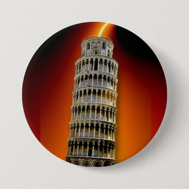 Badge Rond 7,6 Cm Tour de Pise (Devant)