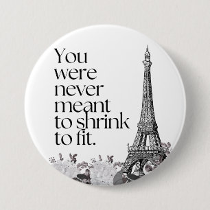 Badge Rond 7,6 Cm Tour Eiffel de Paris Art mural de citation motivat