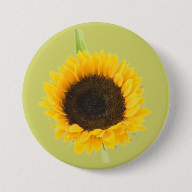 Badge Rond 7,6 Cm Tournesol (Devant)