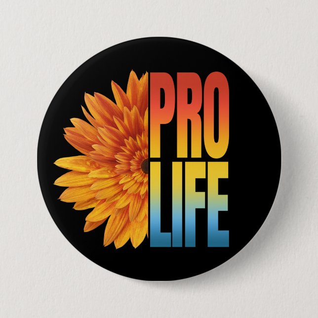 BADGE ROND 7,6 CM TOURNESOL PRO VIE (Devant)