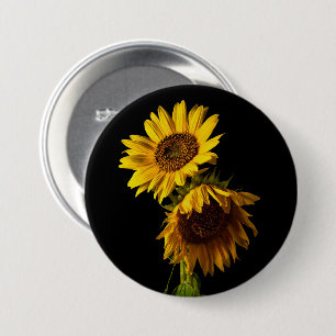 Badge Rond 7,6 Cm Tournesols