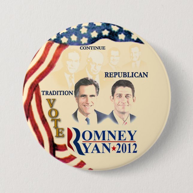 Badge Rond 7,6 Cm Tradition de GOP : Romney Ryan (Devant)