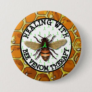 Badge Rond 7,6 Cm Traitement avec Bee Venom Thérapie Lyme Ruban Bout