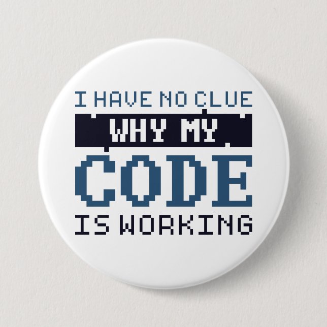 Badge Rond 7,6 Cm Travail du code (Devant)