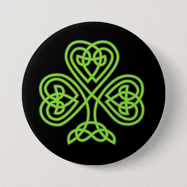 Badge Rond 7,6 Cm Trèfle celtique (Devant)