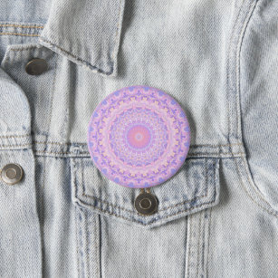 Badge Rond 7,6 Cm Trippy coloré complexe Boho Hippie Mandala
