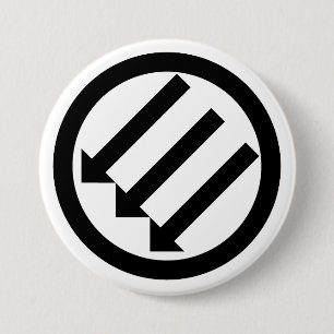Badge Rond 7,6 Cm Trois Flèches Antifascisme