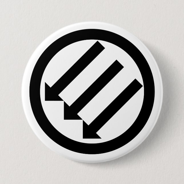Badge Rond 7,6 Cm Trois Flèches Antifascisme (Devant)