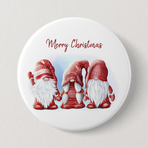 Badge Rond 7,6 Cm Trois gnomes amusants de Noël Café Mug Stone Mag