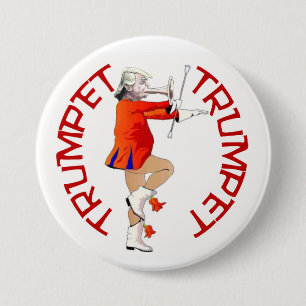 Badge Rond 7,6 Cm Trompette