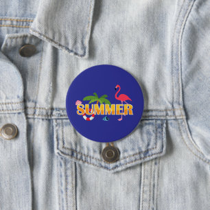 Badge Rond 7,6 Cm Tropical Summer Fun