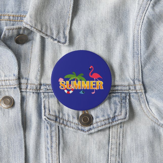 Badge Rond 7,6 Cm Tropical Summer Fun (En situation)
