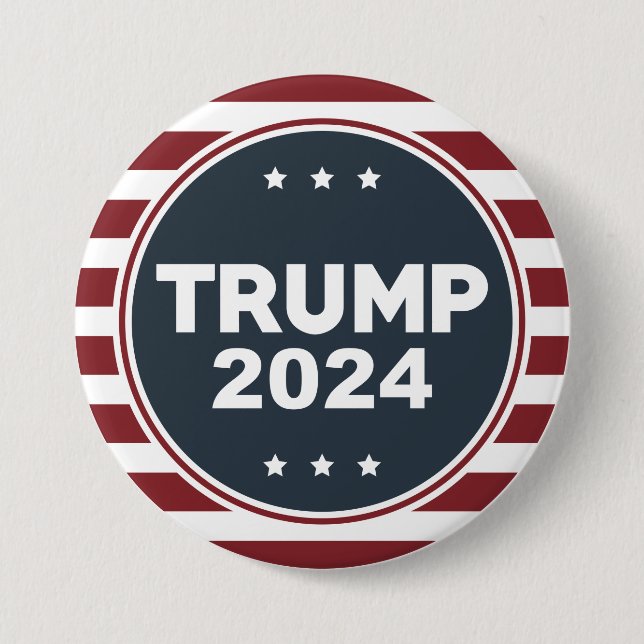 Badge Rond 7,6 Cm Trump 2024 (Devant)