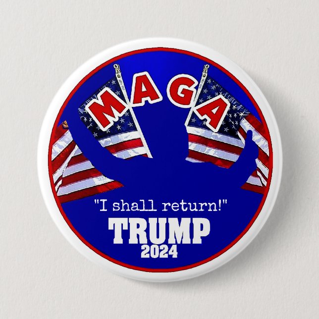 Badge Rond 7,6 Cm Trump 2024 (Devant)