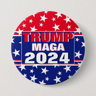 BADGE ROND 7,6 CM TRUMP 2024 MAGA