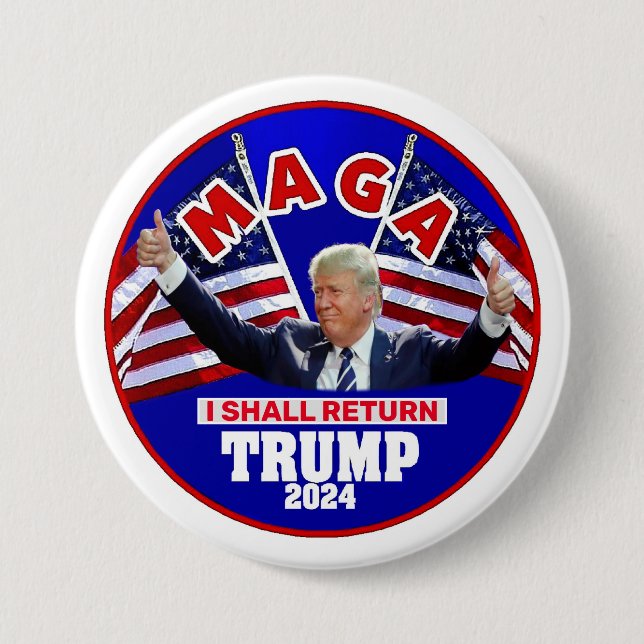 Badge Rond 7,6 Cm Trump 24 (Devant)