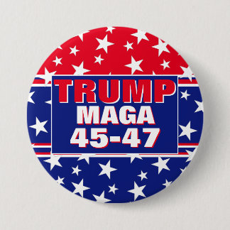 BADGE ROND 7,6 CM TRUMP 45-47 MAGA