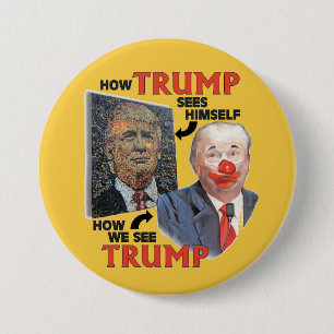 Badge Rond 7,6 Cm Trump clown