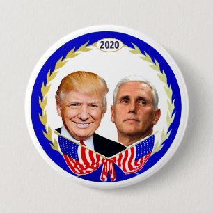 Badge Rond 7,6 Cm Trump Pence 2020